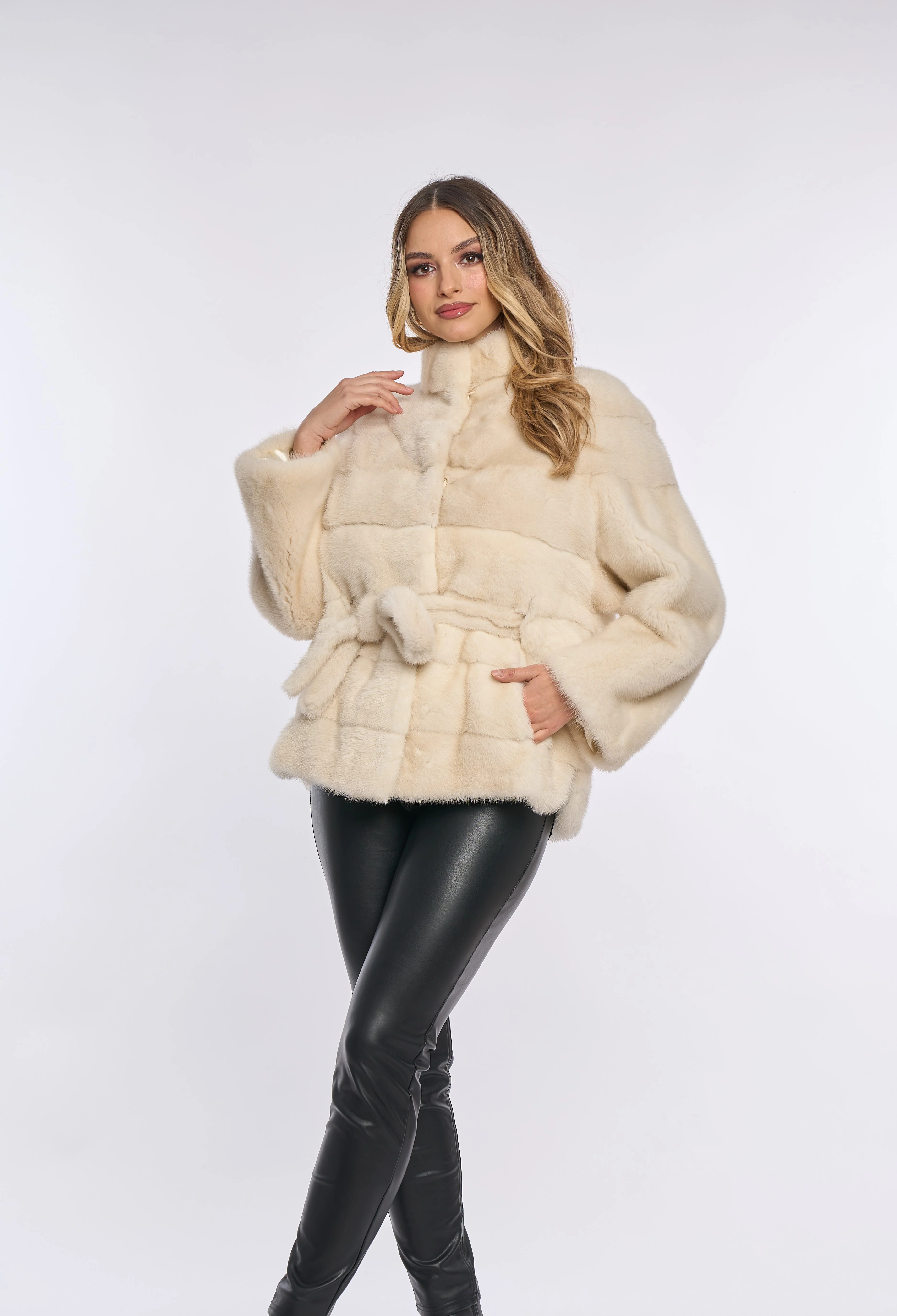 Samantha Cream Mink Coat