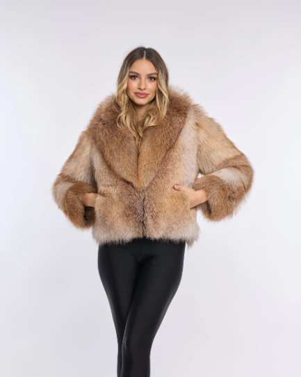 Nina Brown Fox Fur Coat