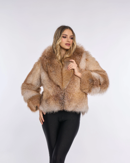 Nina Brown Fox Fur Coat