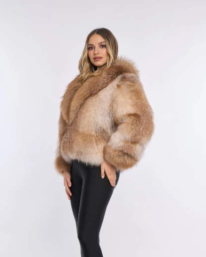 Nina Brown Fox Fur Coat