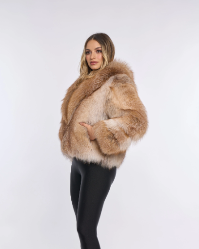 Nina Brown Fox Fur Coat