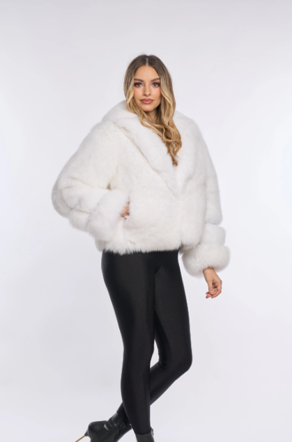 Nina White Fox Fur Coat