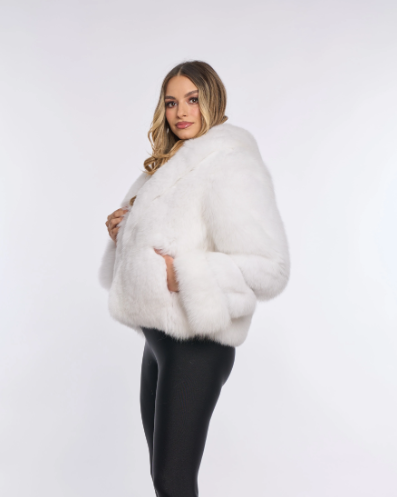 Nina White Fox Fur Coat