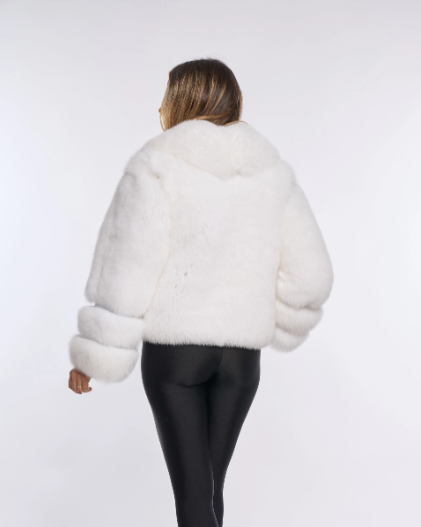 Nina White Fox Fur Coat