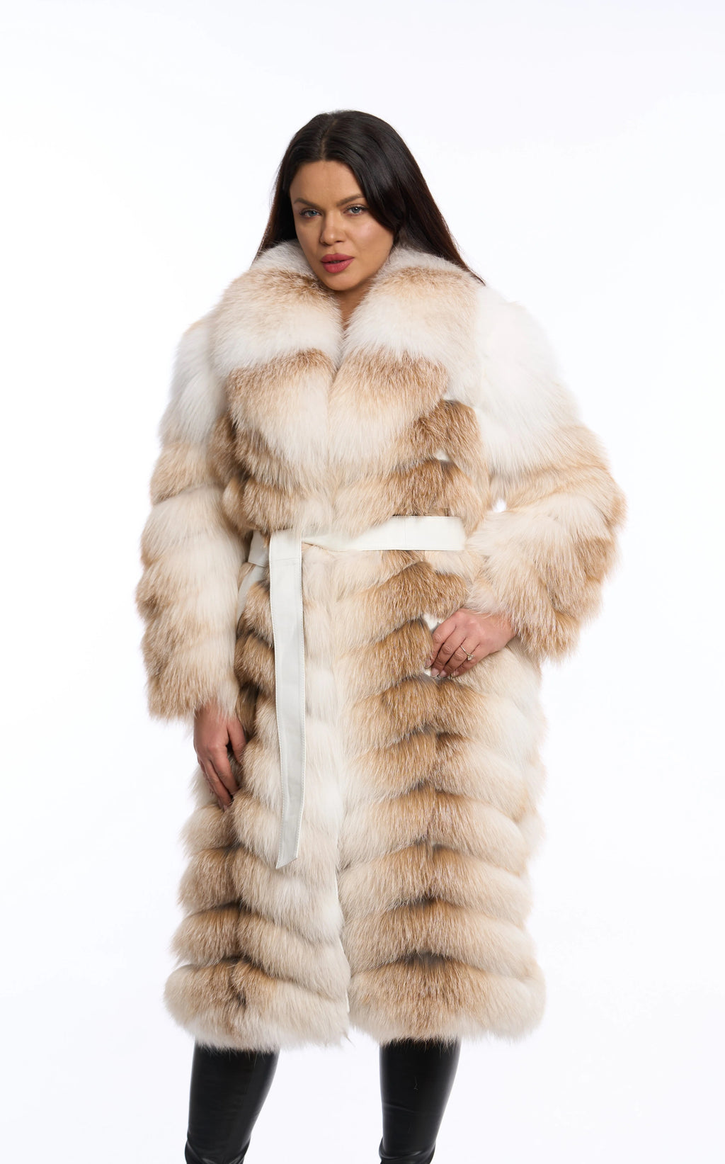 Tatiana Honey Beige Fox Fur Coat