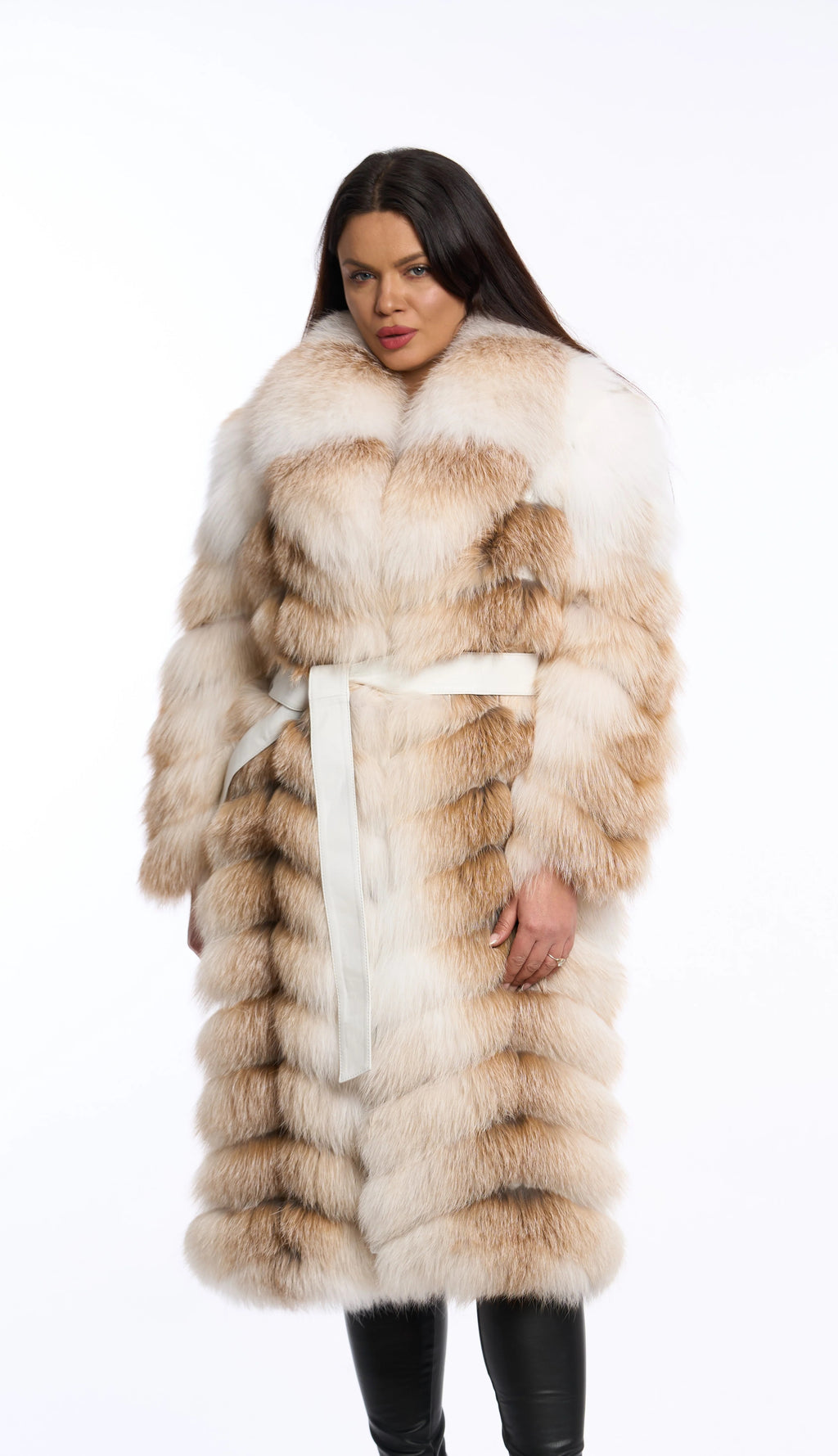 Tatiana Honey Beige Fox Fur Coat