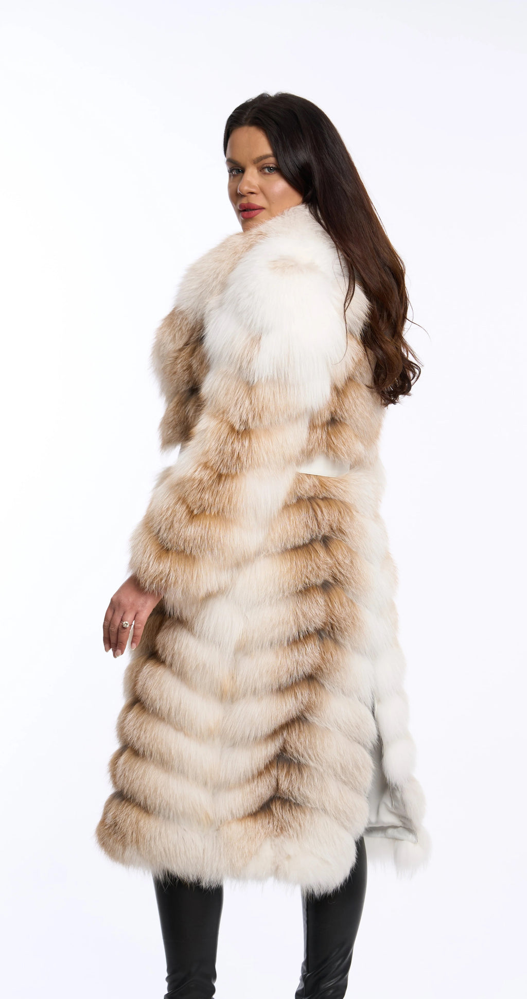 Tatiana Honey Beige Fox Fur Coat