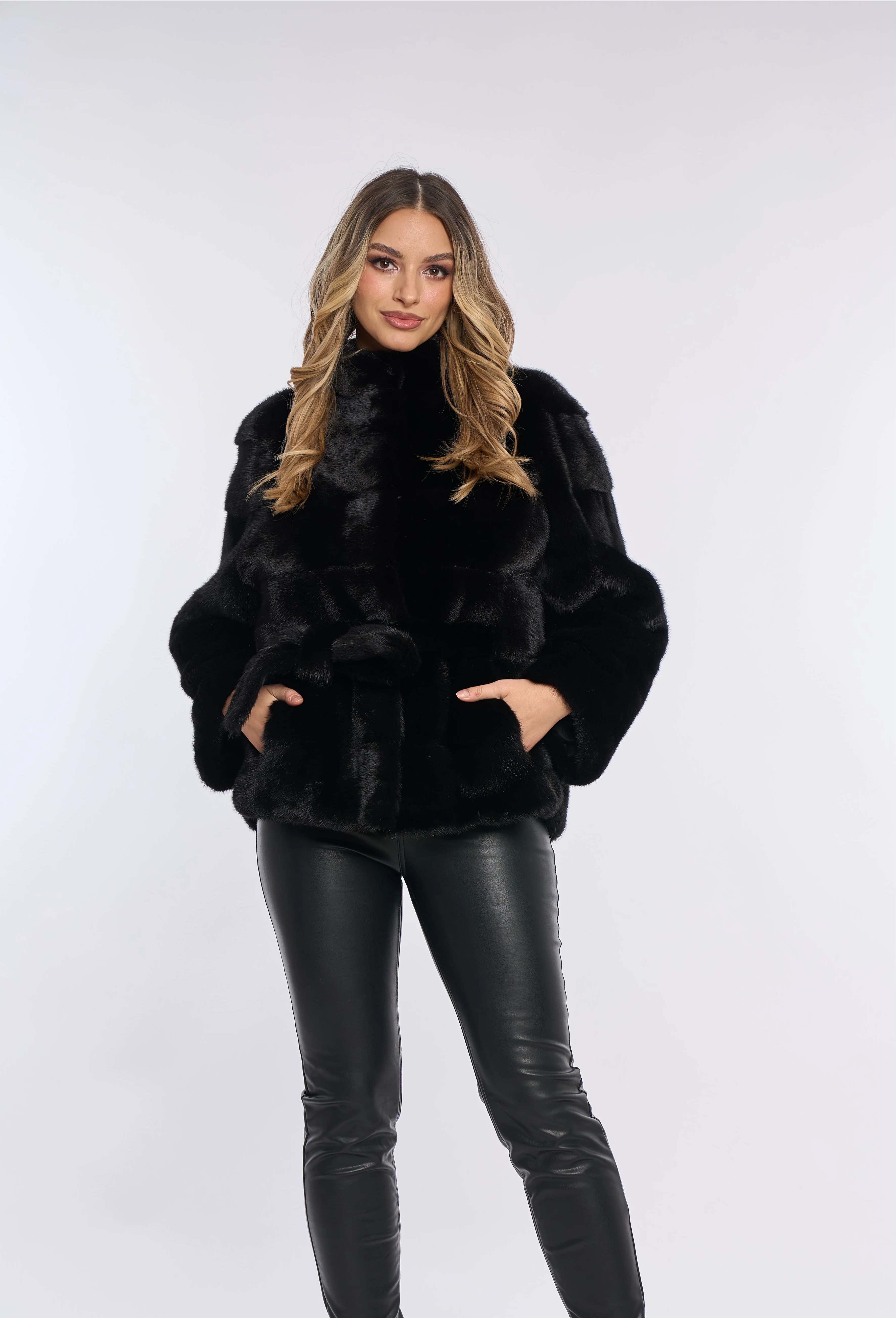 Samantha Black Mink Coat