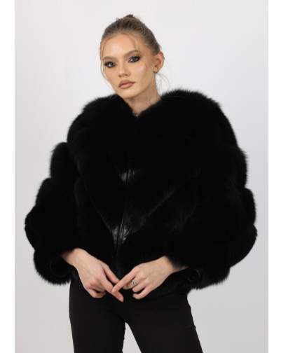 Valentina black fox fur