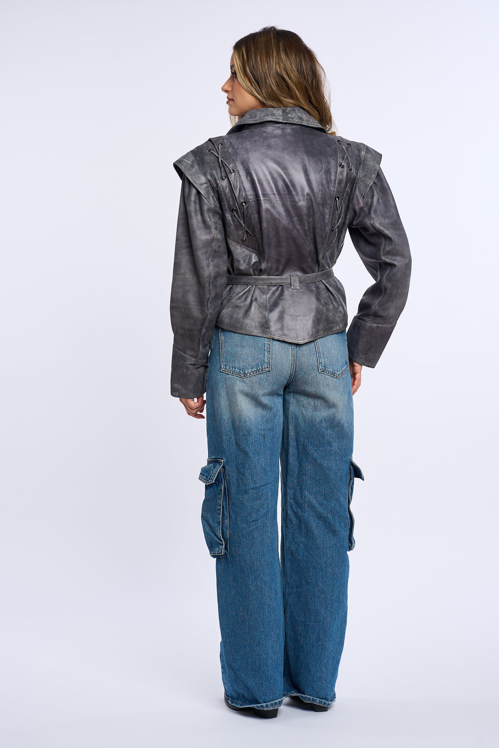 Valleria Grey Leather Jacket