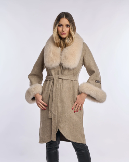 ASH BEIGE Alpaca Wool Coat