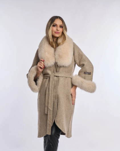 ASH BEIGE Alpaca Wool Coat