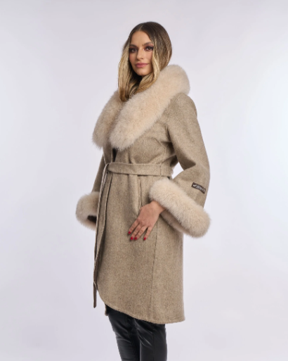 ASH BEIGE Alpaca Wool Coat