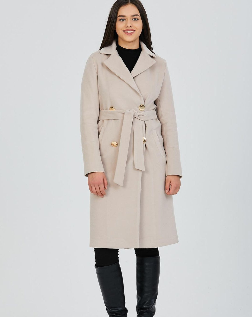 GLORIA BEIGE Cashmere Wool Coat