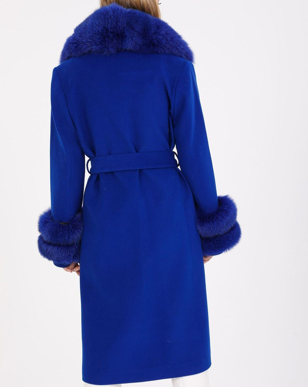 Back of GLORIA BLUE Cashmere Wool Coat