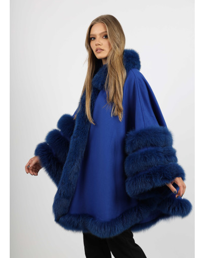 LILIAN BLUE Cape fox fur side