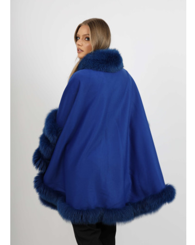 LILIAN BLUE Cape fox fur back