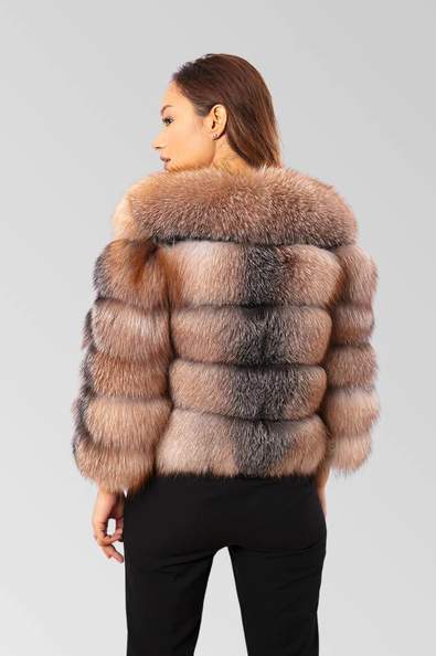 MAYA BROWN Fur Coat back