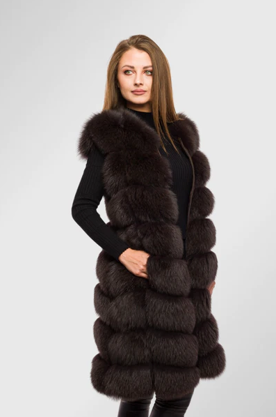 MAYARA CHOCOLATE Fur Vest