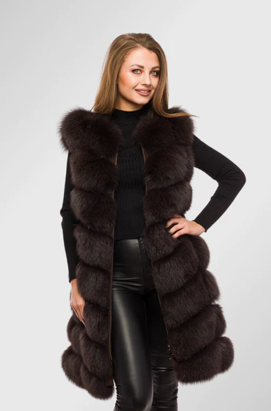 MAYARA CHOCOLATE Fur Vest