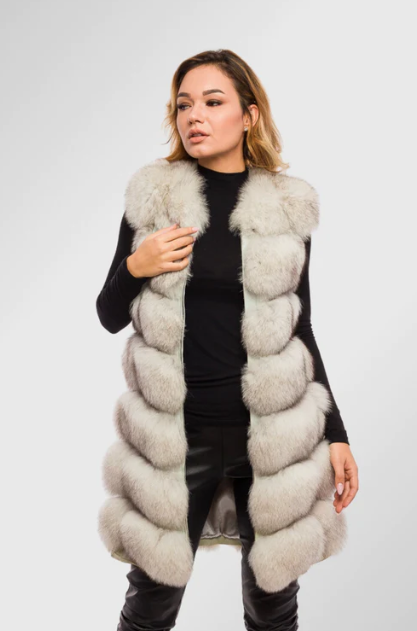 MAYARA White Fox Fur Vest