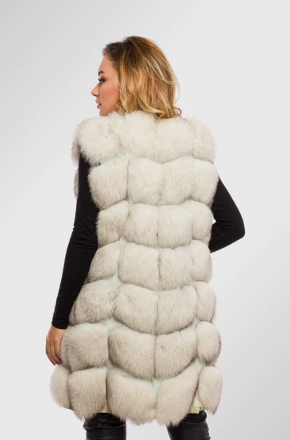 MAYARA White Fox Fur Vest