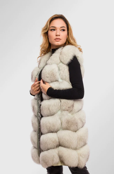 MAYARA White Fox Fur Vest