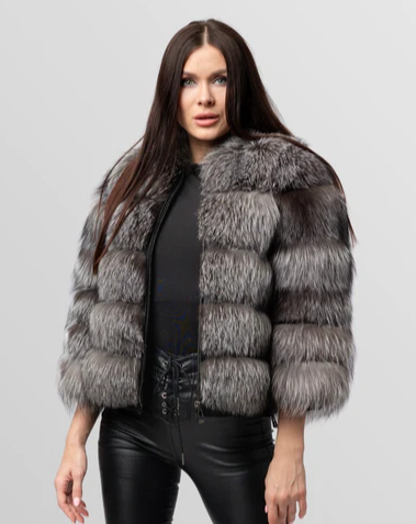 MAYA SILVER Fur Coat