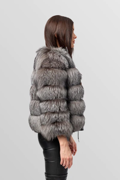 MAYA SILVER Fur Coat side