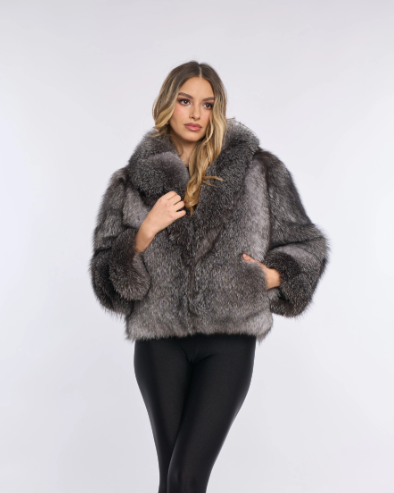 Nina Silver Fox Fur Coat