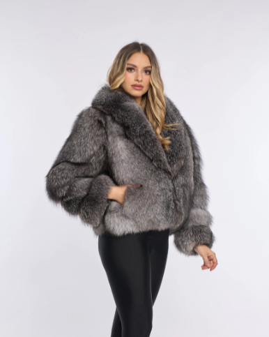 Nina Silver Fox Fur Coat