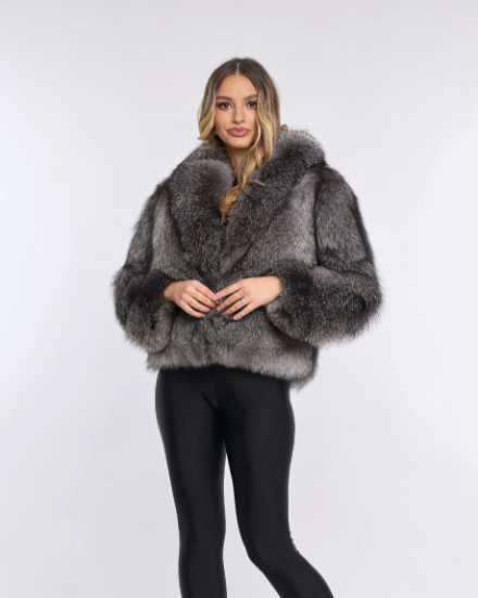 Nina Silver Fox Fur Coat