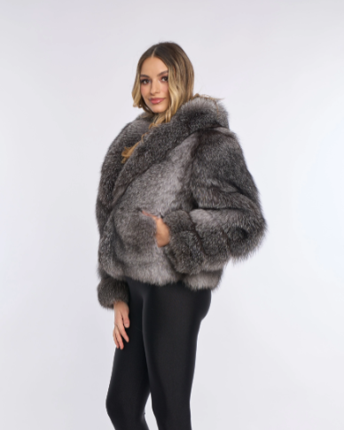 Nina Silver Fox Fur Coat