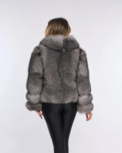 Nina Silver Fox Fur Coat