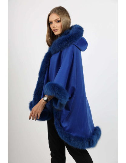 OPHELIA BLUE Fox Fur Cape