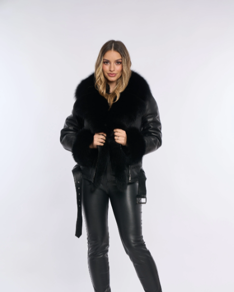 PIETRA BLACK Shearling Jacket