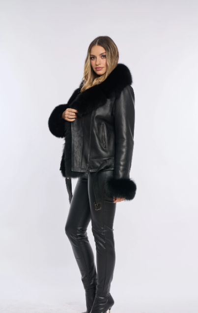 PIETRA BLACK Shearling Jacket