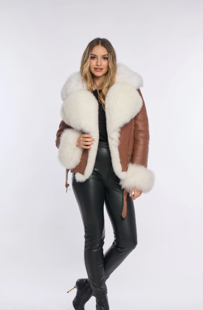 PIETRA BROWN Shearling Jacket