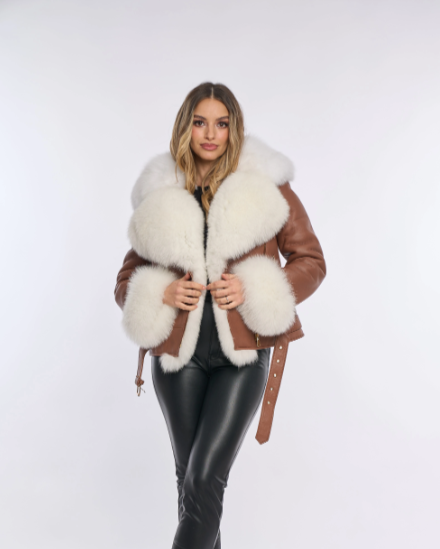 PIETRA BROWN Shearling Jacket