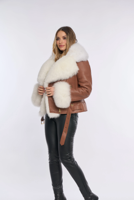 PIETRA BROWN Shearling Jacket