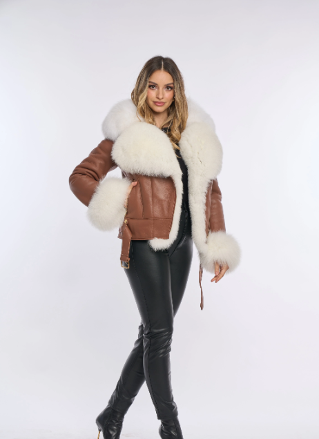 PIETRA BROWN Shearling Jacket