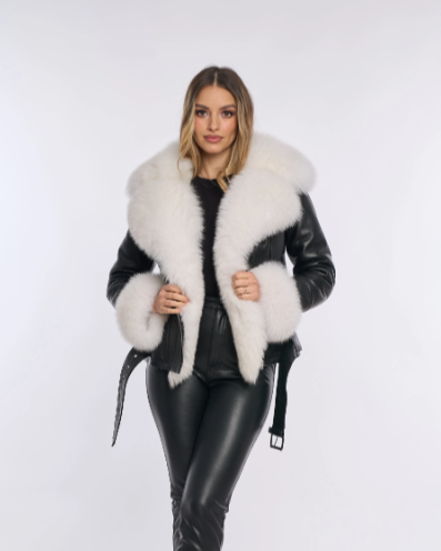 PIETRA BLACK & WHITE Shearling Jacket