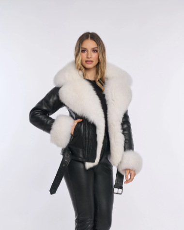 PIETRA BLACK & WHITE Shearling Jacket