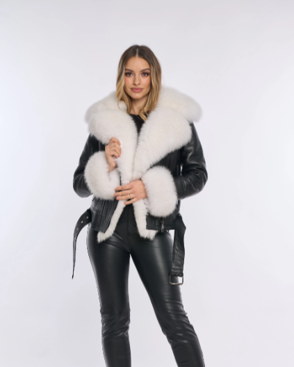 PIETRA BLACK & WHITE Shearling Jacket