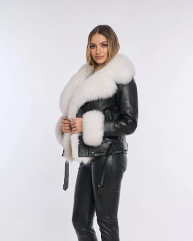 PIETRA BLACK & WHITE Shearling Jacket