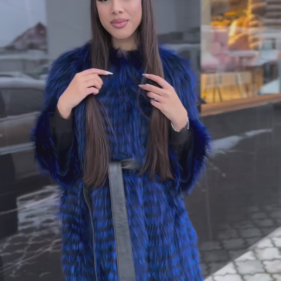video of karina blue cardigan