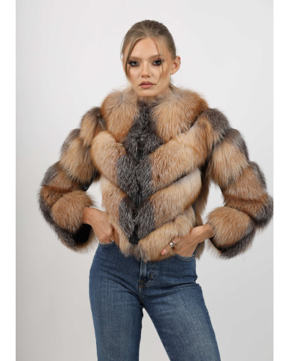 VALENTINA BROWN Luxurious Fox Fur Coat front