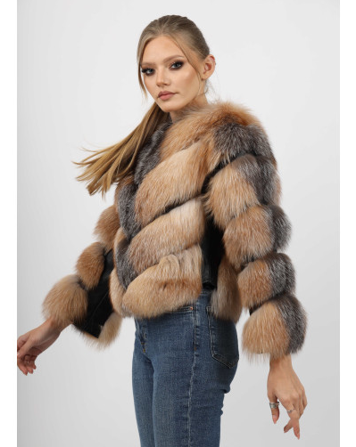 VALENTINA BROWN Luxurious Fox Fur Coat side
