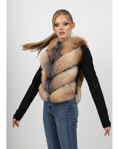 VALENTINA BROWN Luxurious Fox Fur vest