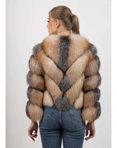 VALENTINA BROWN Luxurious Fox Fur Coat back